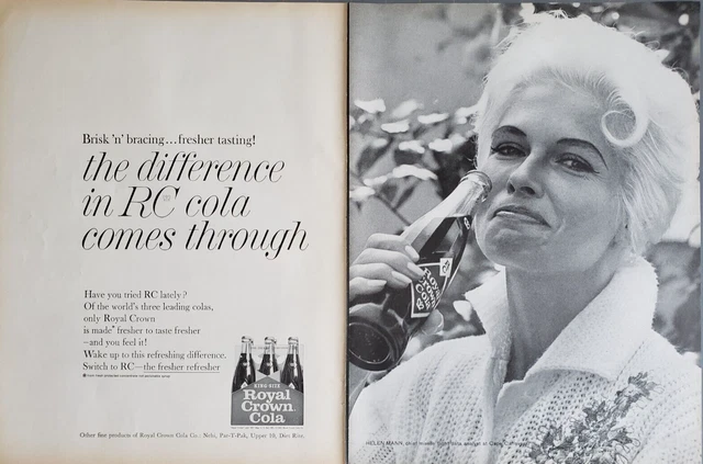 RC Cola Royal Crown 1962 Vtg Print Ad 2pg Helen Mann Missile Flight Data Analyst
