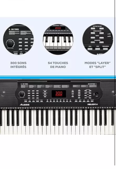 Alesis Melody 54 - Clavier électronique Portable 54 Touches, Enceintes Intégrées 2