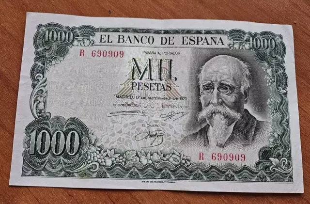 Billete de España de 1.000 Pesetas 1971 CSC (ORIGINAL) ES EL DE LAS FOTOS S/ R