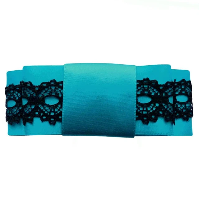 Barrette Cheveux Crocodile Gothique Violette Dentelle Noire Nœud - Fabrication Française