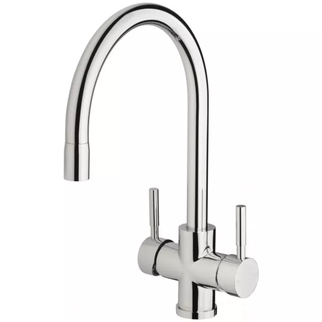 New Filtered Sink Mixer 220mm Spout Gooseneck Kitchen Tap Chrome Vivid V709 CHR