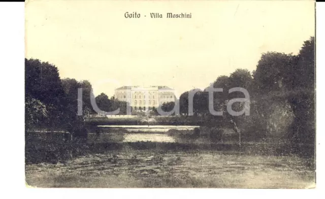 1918 GOITO (MN) Veduta di VILLA MOSCHINI *Cartolina postale FP VG