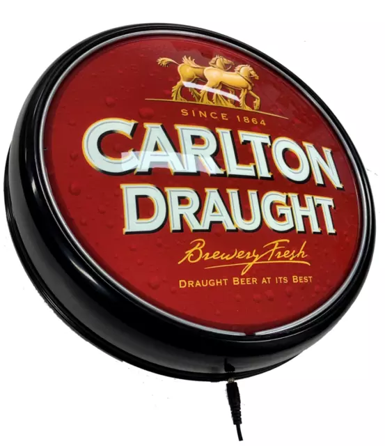 Carlton Draught Beer LED Bar Lighting Wall Sign Light Button Easter Gifts 2