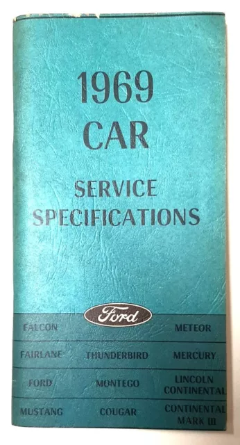 1969 Ford Car Service Specifications Manual