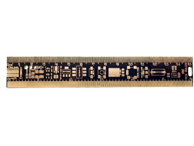 PCB Ruler - 6" for Electronic Engineers Arduino Quality GOLD PLATED, UK -ref:691