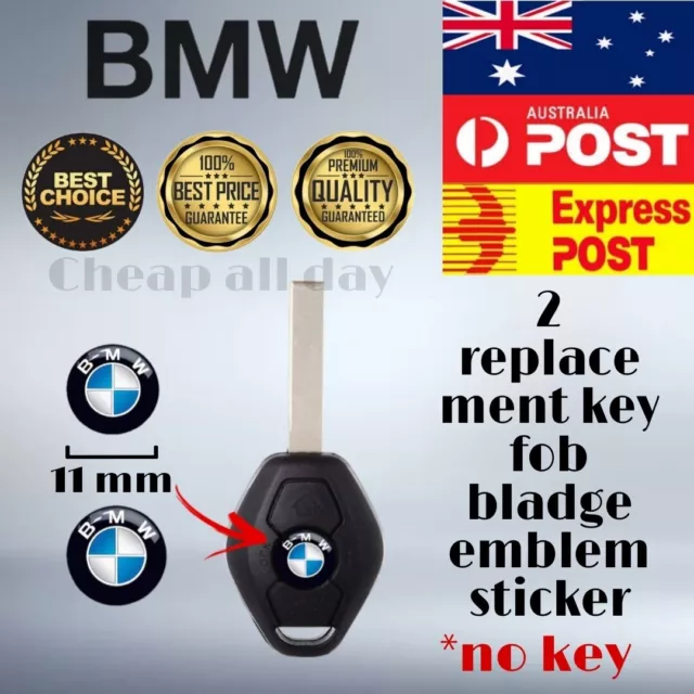 2X 11Mm Replacement Bmw Remote Key Ring Decal Fob Logo Badge Emblem Stickers