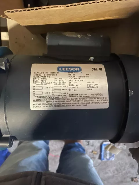 leeson 1/2 hp motor