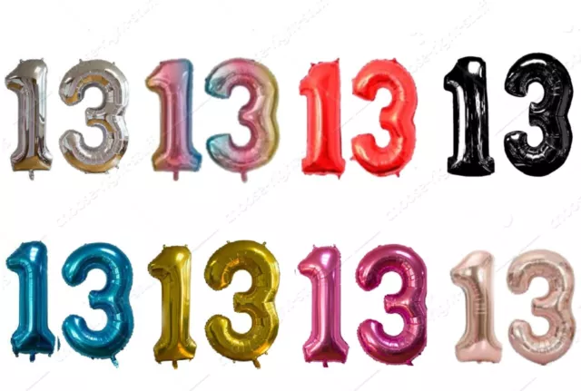 40" Giant Foil Number Balloons Self Inflating 16th 18th 21st Age Birthday Decor