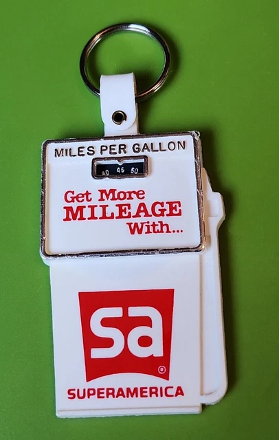 VINTAGE SUPERAMERICA SUPER Gas Station MILES PER GALLON calculator Pump