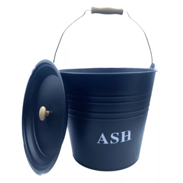 Metal Ash Bucket Fireplace Pan Ash Bucket Fireside Scuttle Coal With Lid 12L