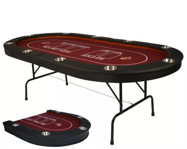 DC DiClasse Folding Poker Table 10 Players Texas Holdem Casino Blackjack Game