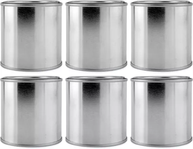 Cornucopia Metal Paint Cans with Lids (1/2 Pint Size, 6-Pack), 1-Cup Capacity Em