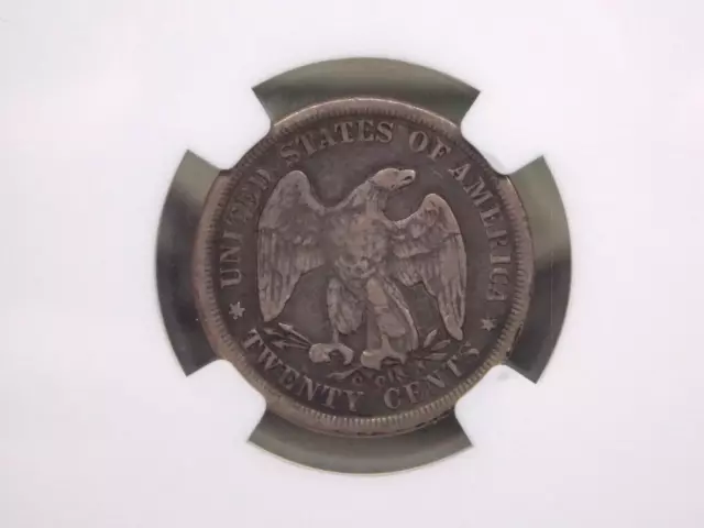 1875 "CC" Twenty Cent SILVER Piece 20c NGC F12 #033 Fine *CARSON CITY* ECC&C Inc 2