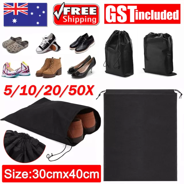 5-50PCS Portable Shoes Bag Travel Sport Storage Pouch Drawstring Bags Non-woven