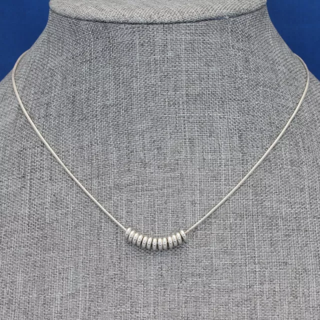 HTF Retired Silpada Dainty Sterling Silver Snake Chain Mini Discs Necklace N1113 2