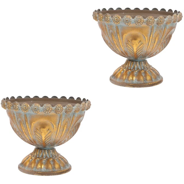 2x Metal Wedding Trumpet Vase Single Vase Rustic Urn Planter Flower Trumpet Vase
