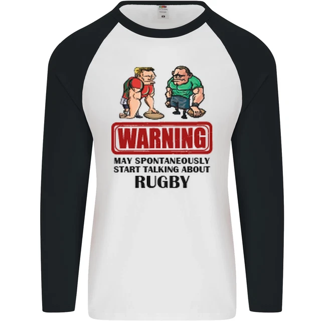 Maglietta da baseball Rugby May Start Talking About Funny Beer da uomo L/S