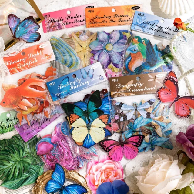 30 Fantasy Flower Fairy PET Stickers Journal Card Diary Diy