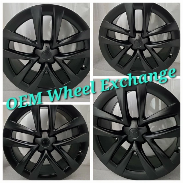 ORIGINAL TESLA 21& Model S Plaid OEM Arachnid Wheels Rims Satin Black ...