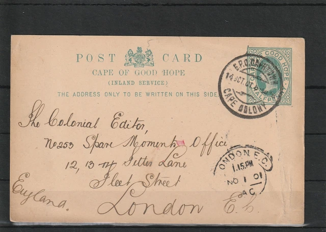 Kap der guten Hoffnung 1/2 Penny Ganzsache Karte G.P.O. Cape Town, 1901