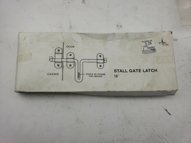 (2B1) Heavy Metal 10" Industrial Farm STALL LATCH for Barn Door or Gate
