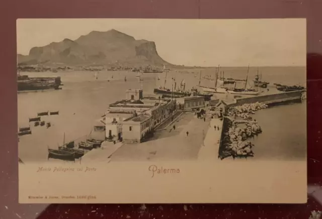 cartolina palermo monte pellegrino e porto formato piccolo '900