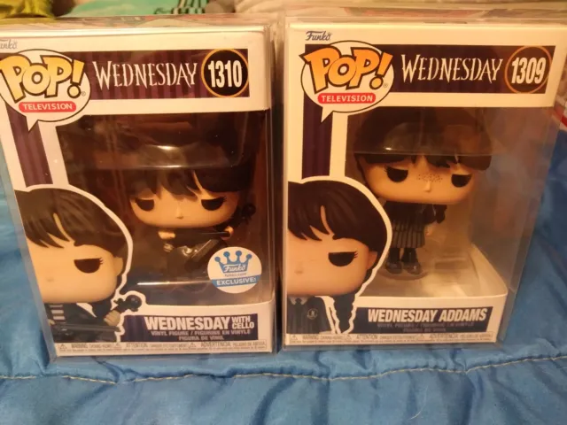 Funko Pop! The Addams Family - Wednesday Addams #1309 & #1310 with protectors