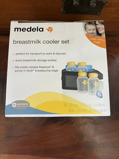 Medela Breast Milk Cooler  transport with 5 oz bottles