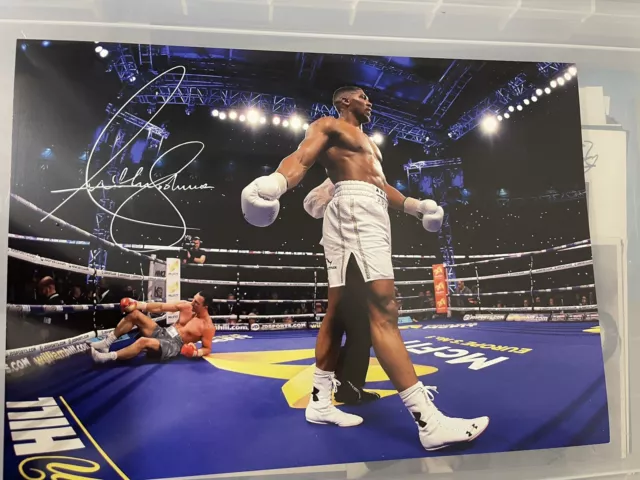 Anthony Joshua Signed Picture 2017 Fight With wladimir klitschko loose 16x12