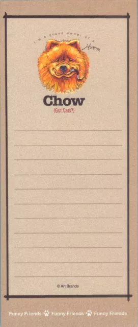 CHOW Red Dog Funny Friends Magnetic NOTEPAD List Pad