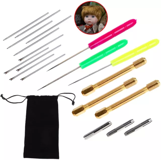 16 Pieces Doll Hair Rooting Holders Reroot Rehair Tools Girls Doll Hair Wig T-qk