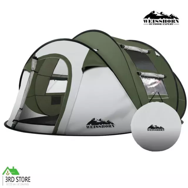 Weisshorn Instant Up Camping Tent 4-5 Person Pop up Tents Family Hiking Dome