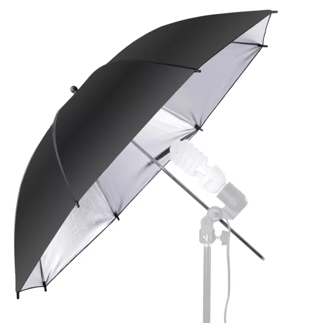 Neewer Professional Photo Studio 84cm/33in Black/Silver Reflective Umbrella