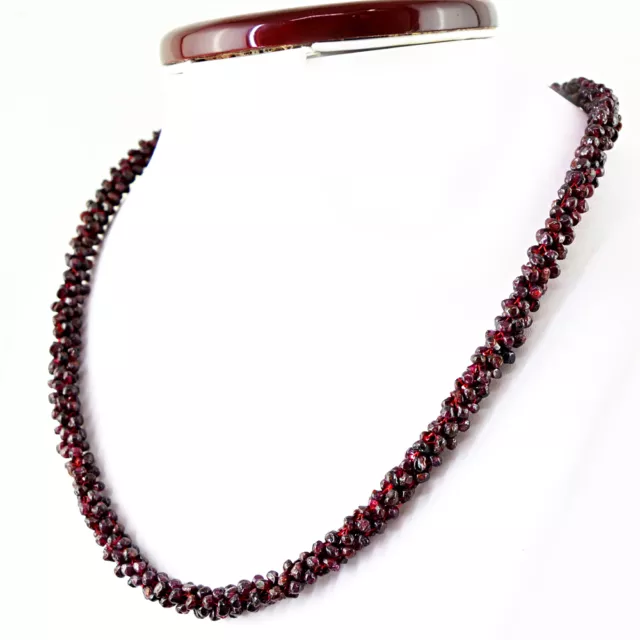 Genuine 348.85 Cts Natural Untreated Red Garnet Beads Hand Made Necklace (Rs) 2