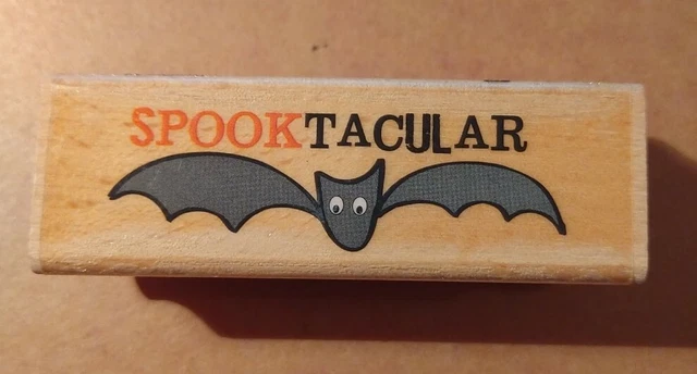 SPOOKTACULAR BAT  - STUDIO G Mounted Rubber Stamp Halloween Bat