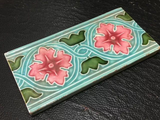 Vintage Old Architecture Furniture $ Trade Mark Ceramic Tile japan Multicolor