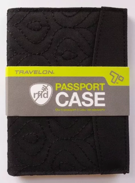 Travelon RFID Blocking Passport Case/Holder in Black w/Floral Lining (SALE!)