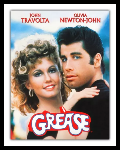 GREASE JOHN TRAVOLTA Olivia NewtonJohn Metal Film Poster Plaque Tin