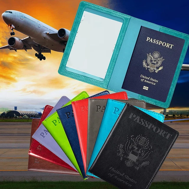 PU Leather USA Passport Vaccine Card Passport Holder Travel Wallet Blocking Case