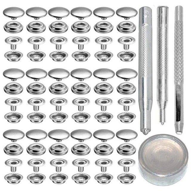 72Pcs 15MM Stainless Steel Fastener Snap Press Stud Button for Marine Boat L1
