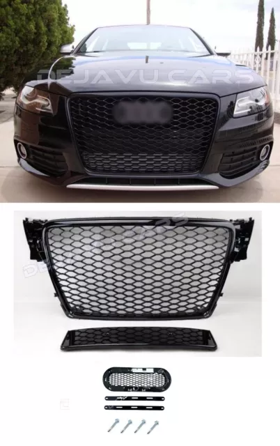 RS4 Look Kühlergrill DTM Waben Grill für Audi A4 B8 8K / S line & S4 Stoßstange