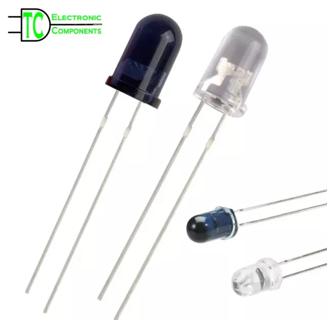 uxcell 100pcs 5mm 940nm Infrared Emitter Diode DC1.2-1.3V LED IR