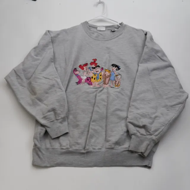 Blitzz Studios The Flintstones Embroidered Sweatshirt Men's XL Vintage 90s