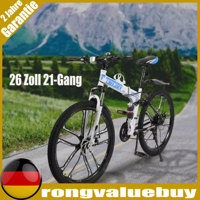 26 Zoll 21-Gang Erwachsene Mountainbike Faltrad Klappfahrrad MTB Mountainbike