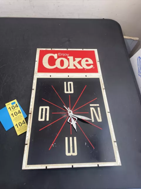 Vintage Enjoy Coke Coca Cola Wall Clock Part Piece For Restoration