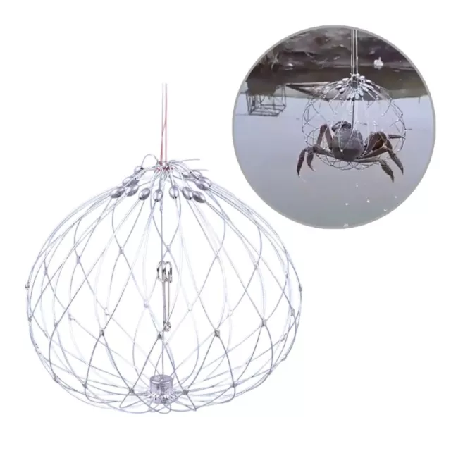 Automatic Open Closing Wire Fish Cage Great for Saltwater Outdoor Fishing