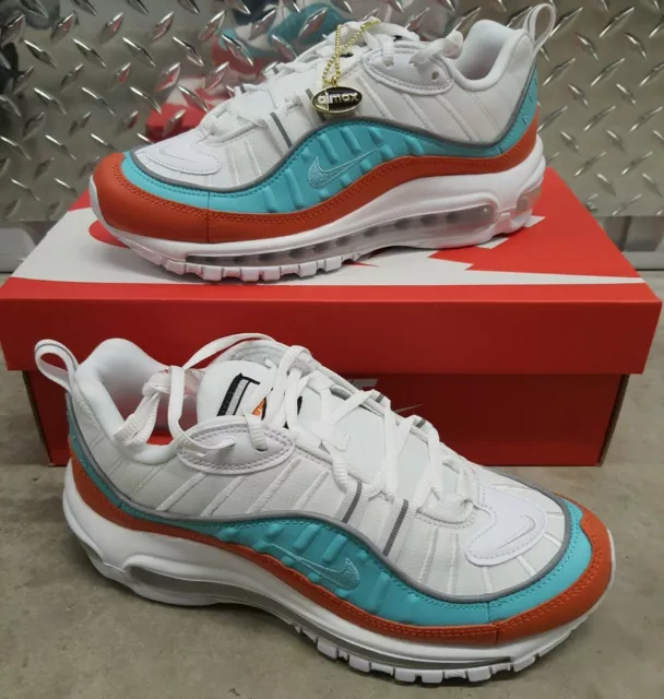 Nike Air Max 98 SE Cosmic Clay/Light Aqua Womens Size 7/ Men 5.5 Miami Dolphins