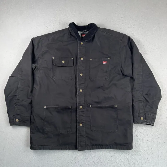Wrangler Workwear Black Long Sleeve Blanket Lined Button Up Chore Jacket Mens XL