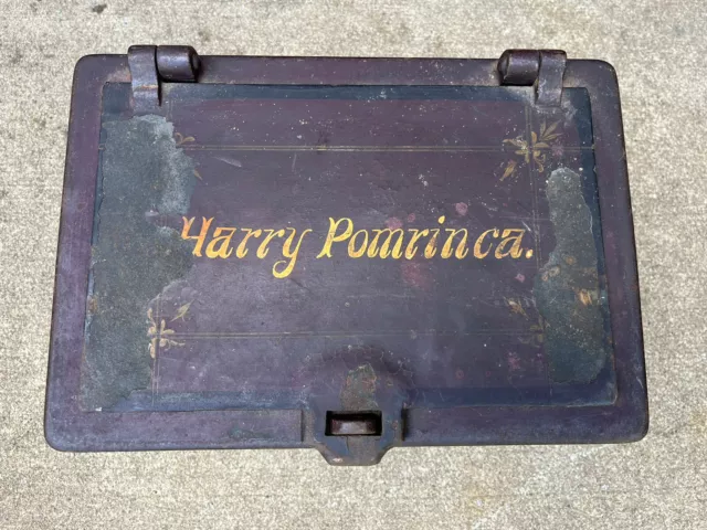 Rare Antique Heavy Iron Banker / Stagecoach / Railroad Strong Box Safe - Named Rare Antique Heavy Iron Banker / Stagecoach / Railroad Strong Box Safe - Named