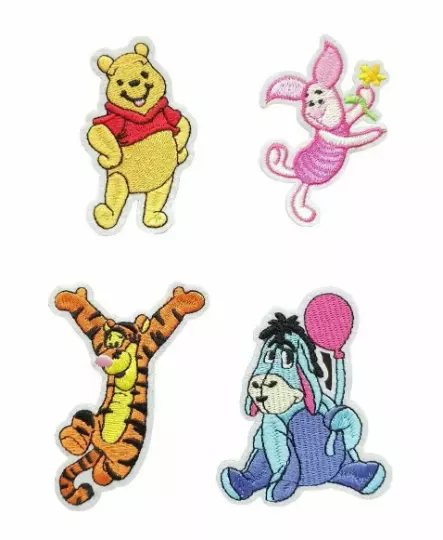 Winnie The Pooh Tigger Eeyore & Ferkel bestickt Aufbügeln Patch 4er Set